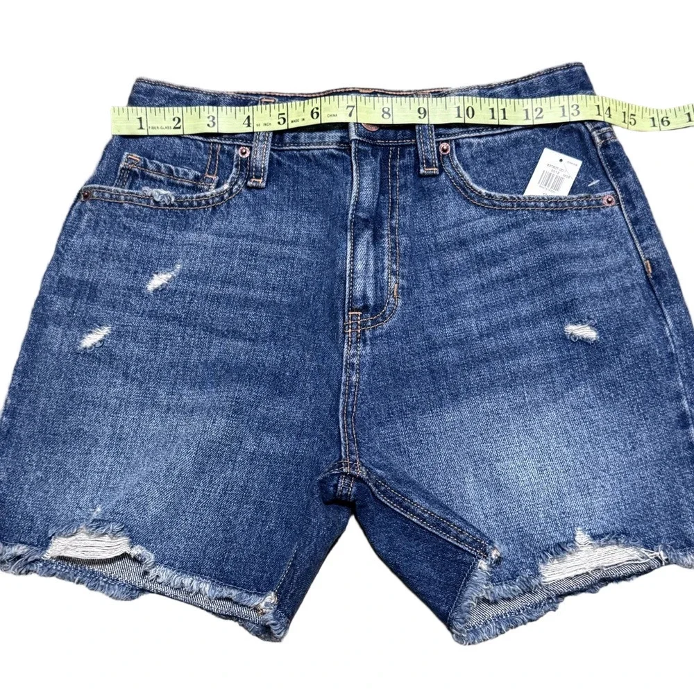 Old Navy High-Rise Slouchy Straight Distressed Denim Shorts Girl Size 12
